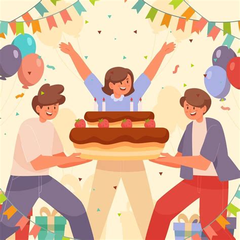 Birthday Celebration With Friends 2355522 Vector Art At Vecteezy