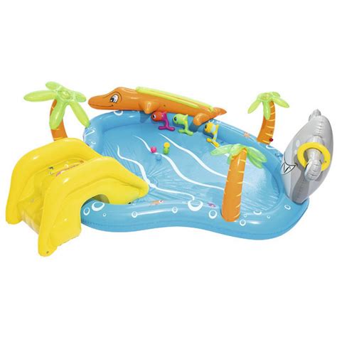 bonood garden products inflatable swimming pool with slide cute cartoon shark dolphin