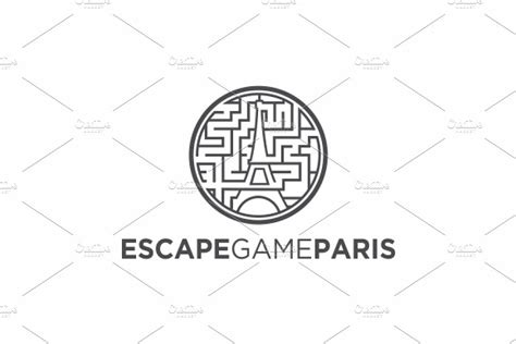 Escape Game Paris Logo Template Creative Illustrator Templates