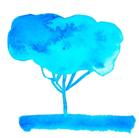 Premium Vector Isolated Watercolor Blue Tree