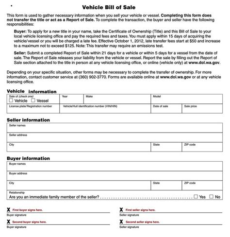 Free Recreational Vehicle Rv Bill Of Sale Forms And Templates
