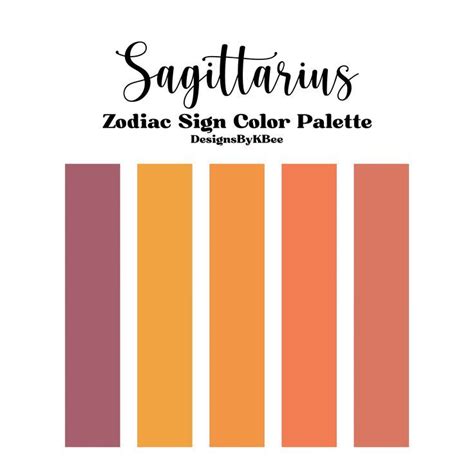 Sagittarius Zodiac Sign Color Palette Zodiac Sign Colors Palette