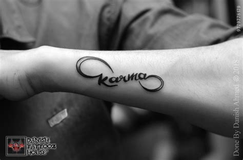 Karma With Infinity Tattoo Tattoo Done By Danish Ahmed Danish Tattooz