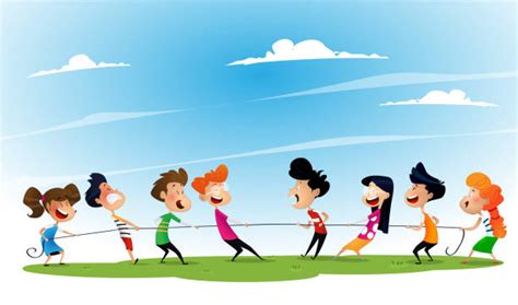Royalty Free Kids Tug Of War Clip Art Vector Images And Illustrations