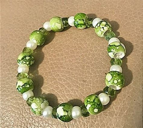 Bracelet Green Beaded By Gmas7 Creations Bracelets