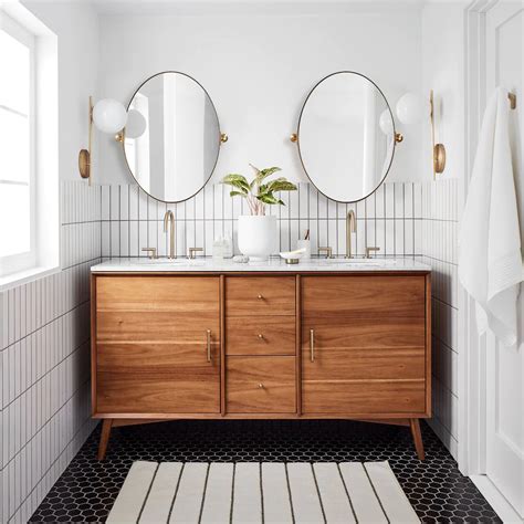 Brushed Gold Oval Mirror Tilting Pivot Oval Bathroomvanity Mirror