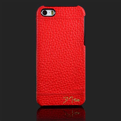 For Apple Iphone 5 5s Se Phone Case Back Cover Genuine Leather S Ch