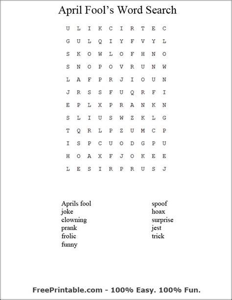6 Best Images Of April Word Search Free Printable
