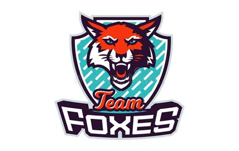 Sports Logo With Fox Mascot Colorful Sport Emblem With Fox Mascot And