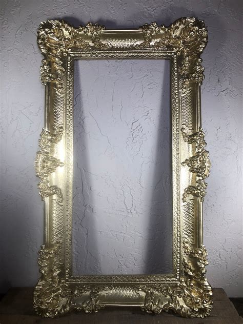 Vintage Ornate Large Gold Frame 21 X 36 Etsy