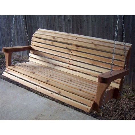 Tmp Outdoor Furniture Classic Roll Back Red Cedar Porch Swing Porch