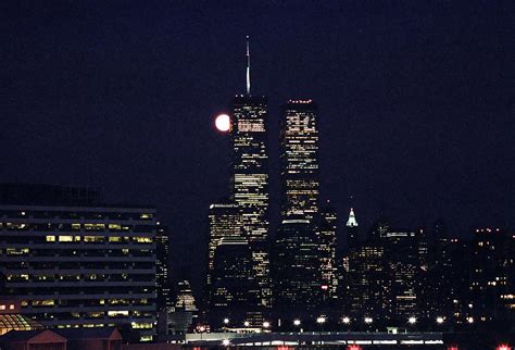 World Trade Center With Moon North Tower Photograph By Sean Gautreaux