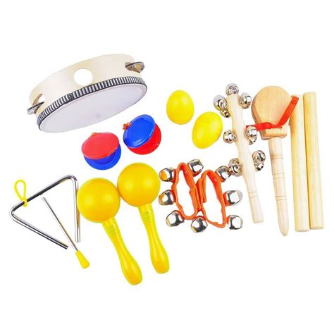 Kids Musical Instruments Percussion Starter Kit 9 Player Band Set