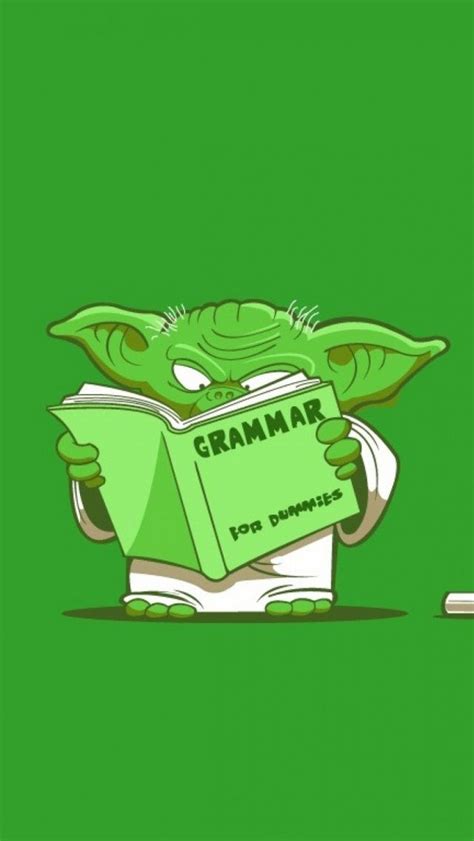 Yoda Reading Grammar Book Iphone 5 Wallpaper Papeis De Parede Filmes