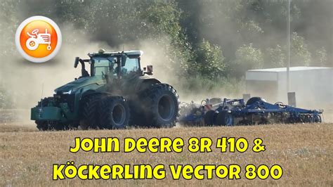 Tillage 2022 John Deere 8r 410 And Köckerling Vector 800 Stubble Harrow