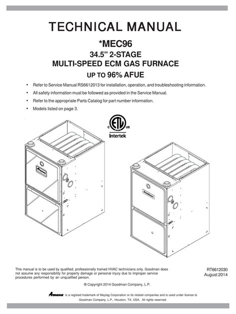 Amana 90 Furnace Manual