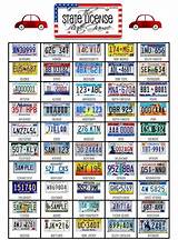 Photos of License Plate Bingo Game
