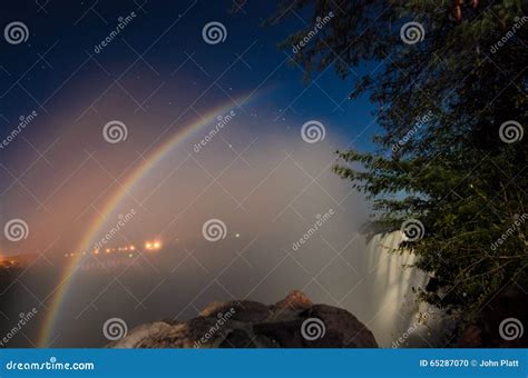 A Moonbow At Victoria Falls Stock Photo Image Of View Phenonemum