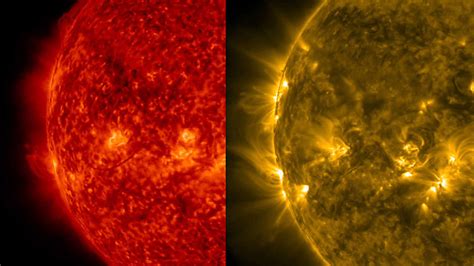 Space Images Comparing Wavelengths