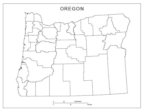 Oregon Blank Map