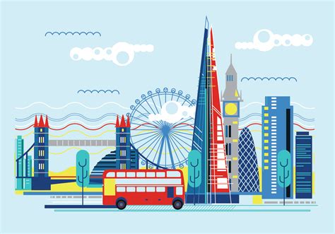 London Skyline Vector Art Icons And Graphics For Free Download