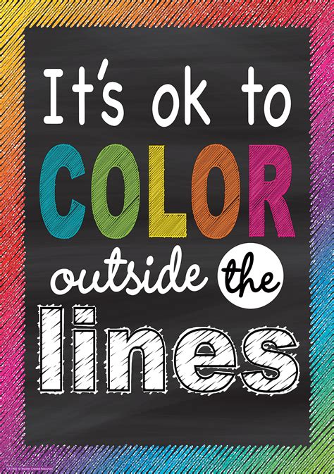 Its Ok To Color Outside The Lines Positive Poster Classroom Themes