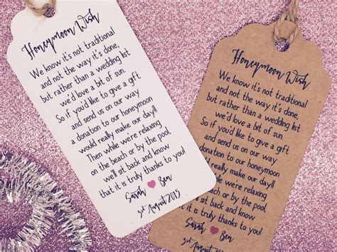 Honeyfund's #1 online wedding gift registry makes it easy to give and receive the perfect wedding gift — one that reflects your unique style and makes giving fun for your wedding guests! Details about Wedding Honeymoon Fund Money Request Poem ...