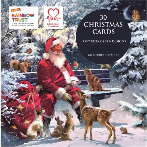 Mixed Charity Christmas Cards Santa And Deer Box Amazon Co Uk