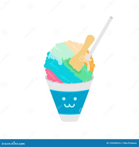 Cute Shaved Ice Logo Character Stock Illustration Illustration Of Candy Cartoon 153342616