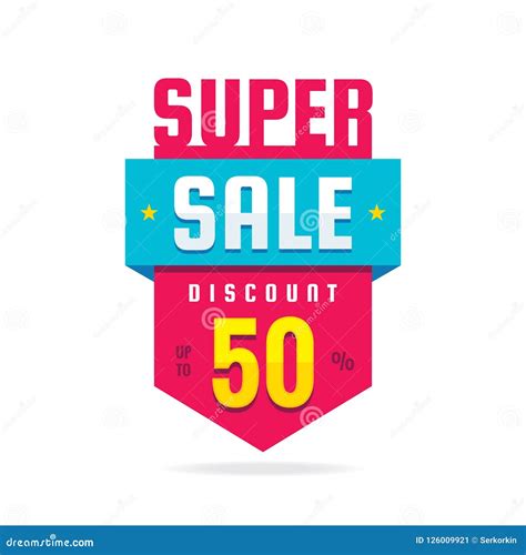 Super Sale Discount Up To 50 Concept Banner Vector Illustration Special Offer Abstract