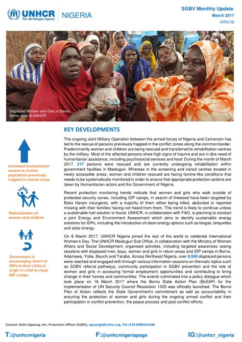 Unhcr Nigeria Sexual And Gender Based Violence Sgbv Monthly Update