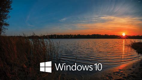 Windows 10 White Text Logo In The Sunset Wallpaper Computer