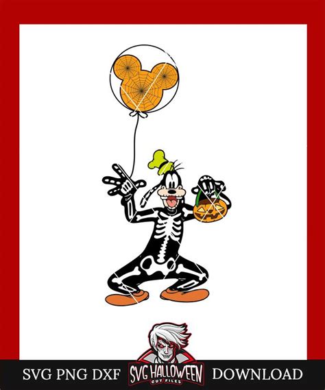 Goofy Skeleton Costume With Balloon Svg File For Cricut Download Cut