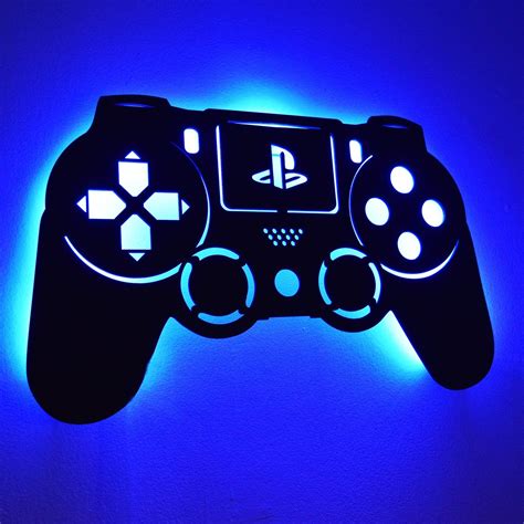 Led Lighted Playstation Ps4 Inspired Controller Wall Art Video Game