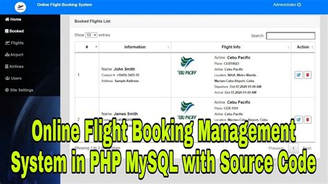 Online Flight Booking Management System In Php Mysql With Source Code