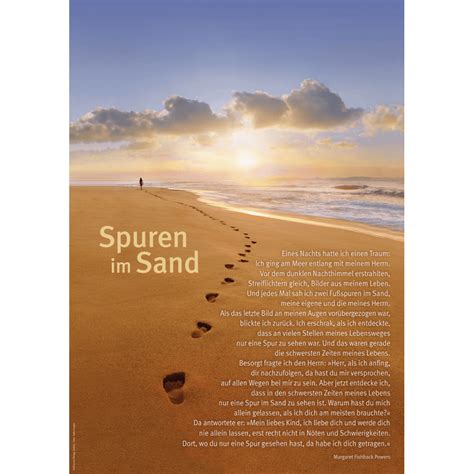 Ich ging am meer entlang mit meinem herrn. SPUREN IM SAND - Poster A3