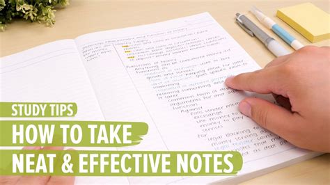 Study Tips How To Take Neat And Effective Notes Youtube