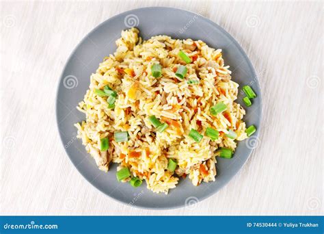 Pulav Pilaf Fried Rice With Meat Stock Photo Image Of Risotto Cooked