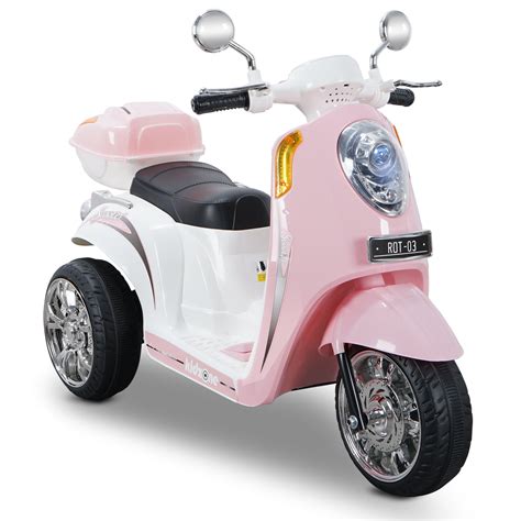 Kidzone Kids Light Pink 6 V Scooter Powered Ride On
