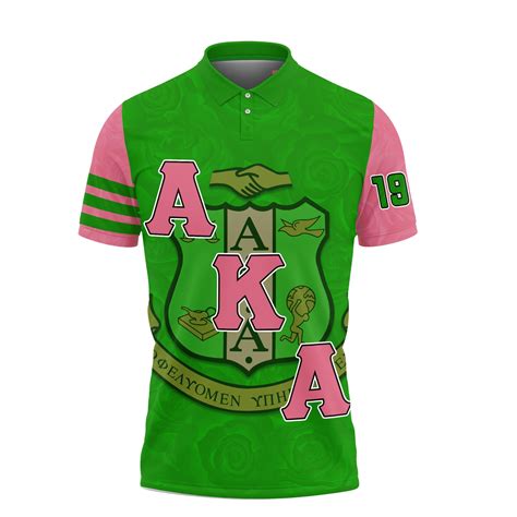 Custom Personalised Alpha Kappa Alpha 1908 Akas Polo Shirt Pink Tea