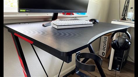gaming desk 31 inch workstation with carbon fiber youtube