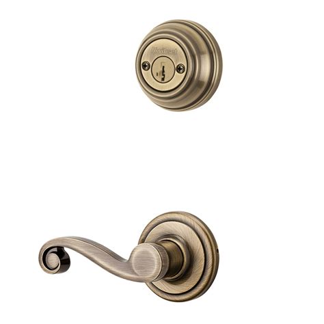 Kwikset Signature Lido Antique Brass Smartkey Double Cylinder Deadbolt