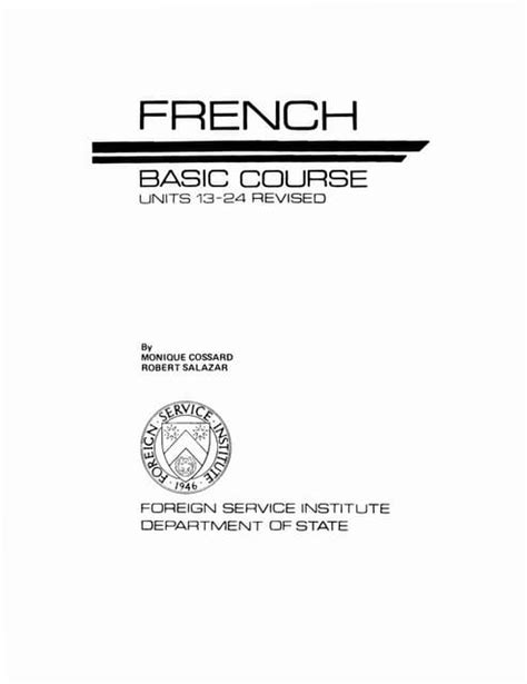 Fsi French Basic Course (Revised) Volume 2 Student Text | PPT