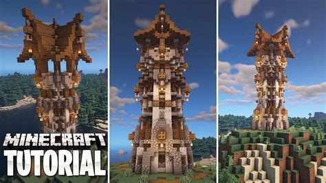 Tutorial Rustic Fantasy Watchtower Minecraft How To Build Youtube