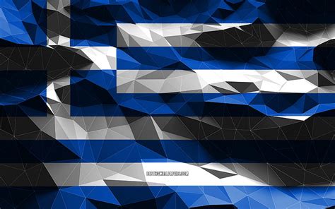 [2024] 🔥greek Flag Low Poly Art European Countries National Symbols Flag Of Greece 3d Flags