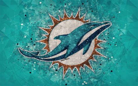 Download Wallpapers Miami Dolphins 4k Logo Geometric