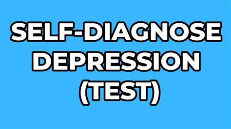 Self Diagnose Depression Test Youtube