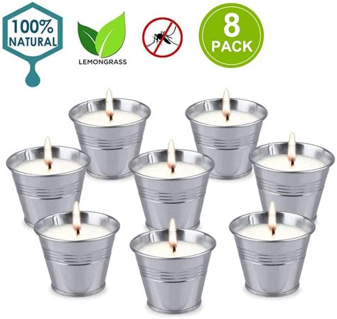 Anti Mosquitoes Citronella Candle Indoor And Outdoor 8 Pieces 100 Soy