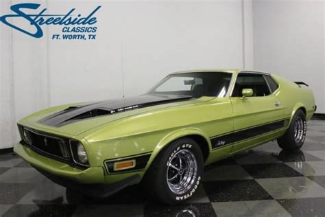 1973 Ford Mustang Mach 1 48747 Miles Bright Green Gold Metallic Coupe