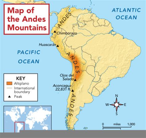 Map Of Andes Mountain Range World Map